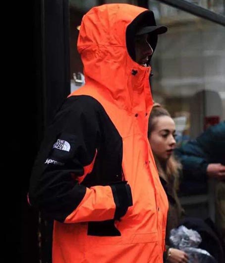 supreme tnf orange jacket