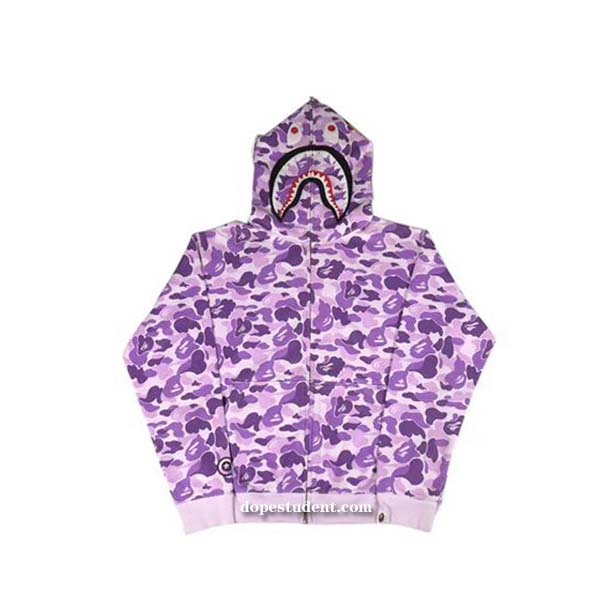 bape shark hoodie purple camo