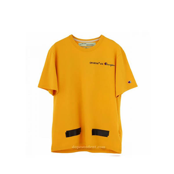 white and orange champion shirt