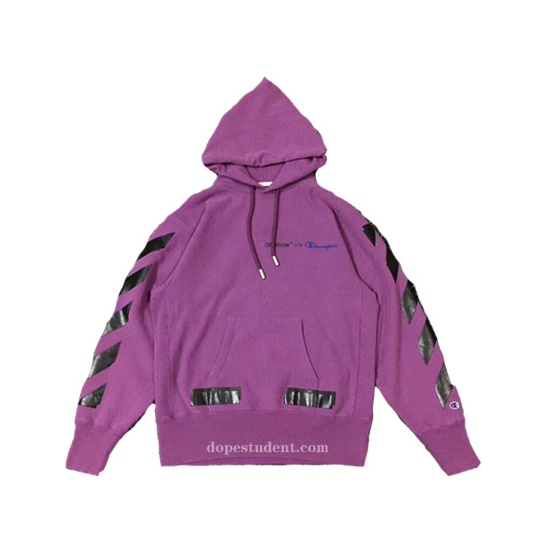 purple off white hoodie