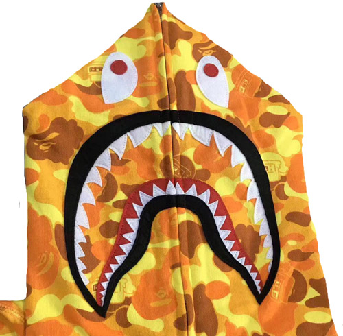 Orange Camo Bape PUBG Shark Hoodie | Dopestudent